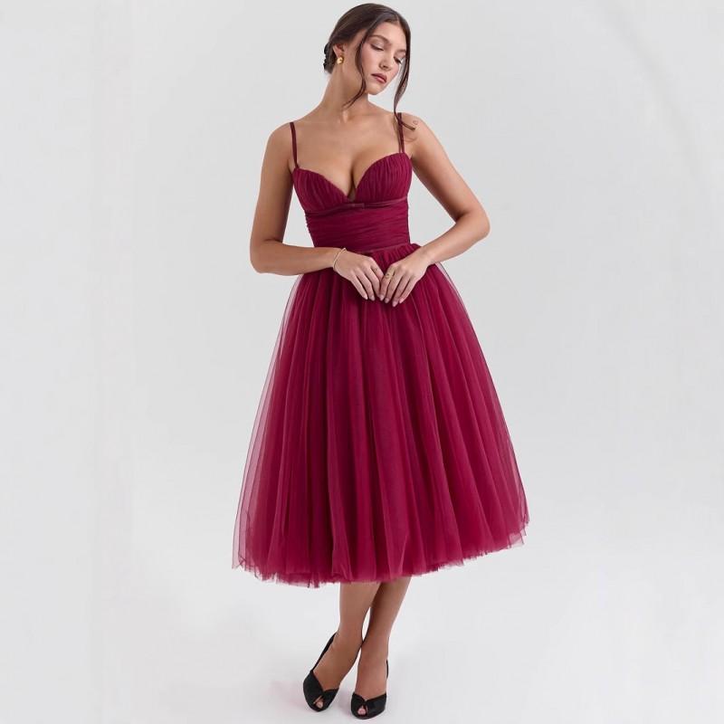 Sexy Backless Slip Dress Christmas Party Evening Gown