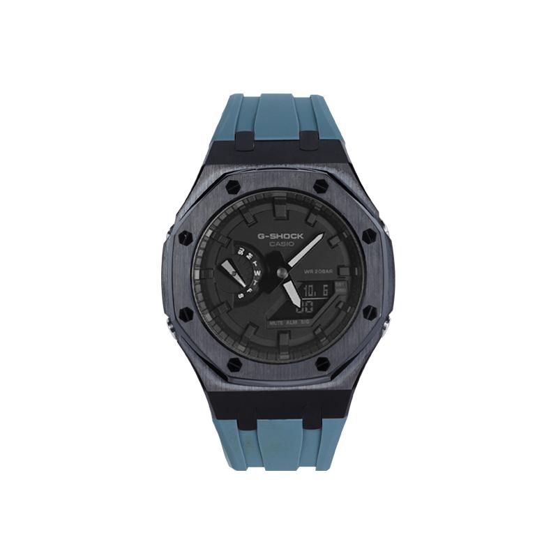 

CASIO Men Liquid Crystal/Analog Dual Display Series Black Watch GA-2100-7A- Mountain Gray