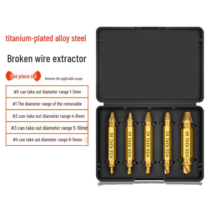 High-Speed Steel Double-Ended Screw Extractor Set 4341