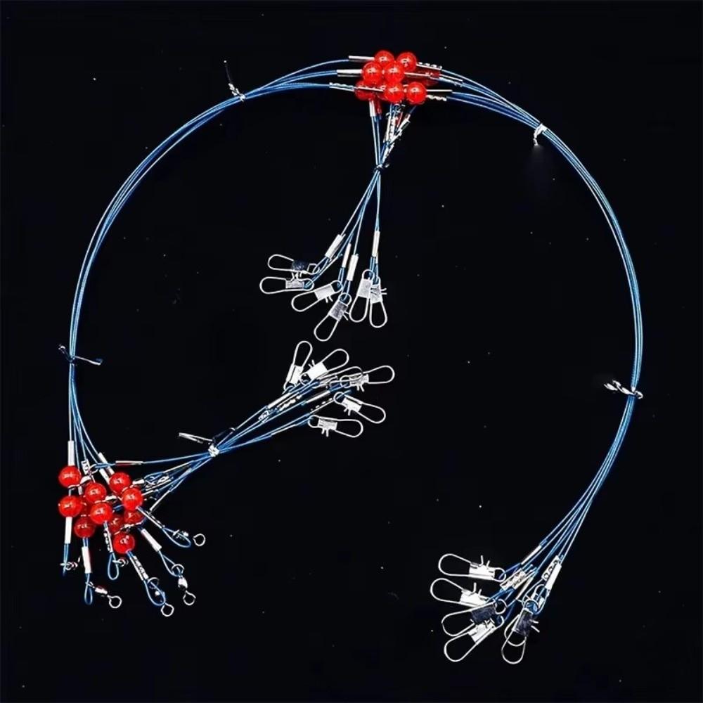 6pcs Fishing Wire Fishing Tackle Rig Stainless Steel Fishing Rigs with Snap  Bait