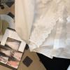 Women's Cotton White Lace Bowknot Base Shirt - New Spring Arrival Layering Top