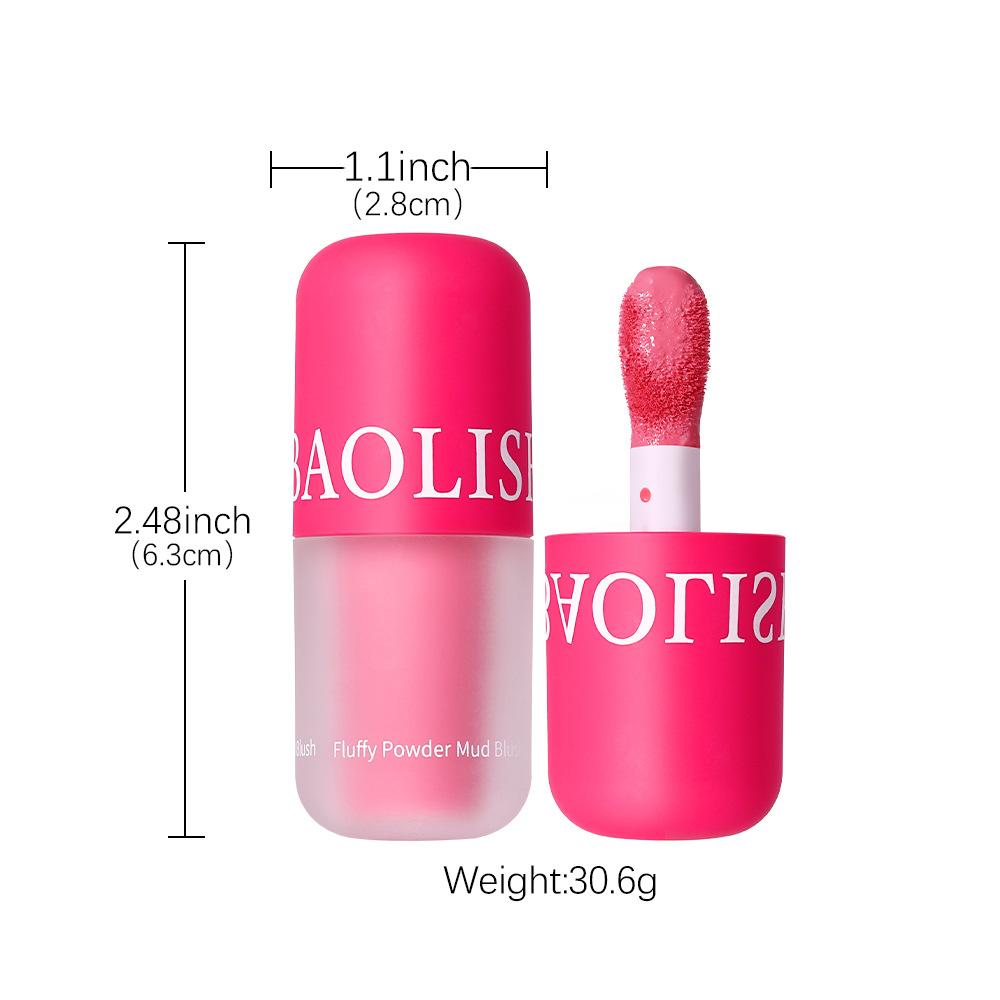 Mushroom Head Pink and Tender Girlish Blush Natural Brightening Contour Liquid Blusher Long Lasting Non Fading Contour Cosmetics Face Cheek Makeup