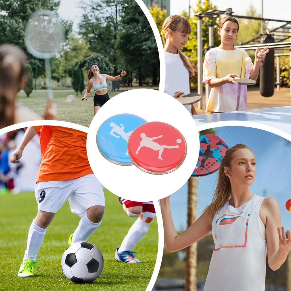 Referee Side Toss Coin Double Face Sports Football Pattern Soccer Volleyball Flipcoin Souvenirs Creative Gift For Kids Adults