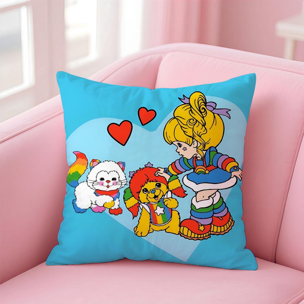 

Fantasy Cute RRainbows BBrite Cushion Cover Pillowcase Short Plush Invisible zipper Room Sofa Cushion Cover 30X30cm