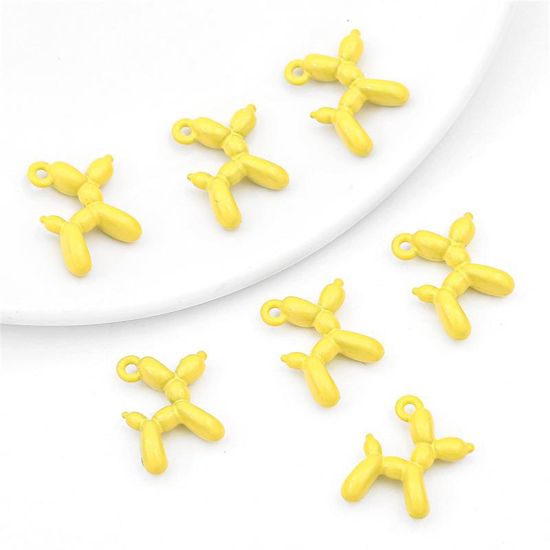 3D Colorful Balloon Puppy Alloy Pendant for DIY Jewelry Making