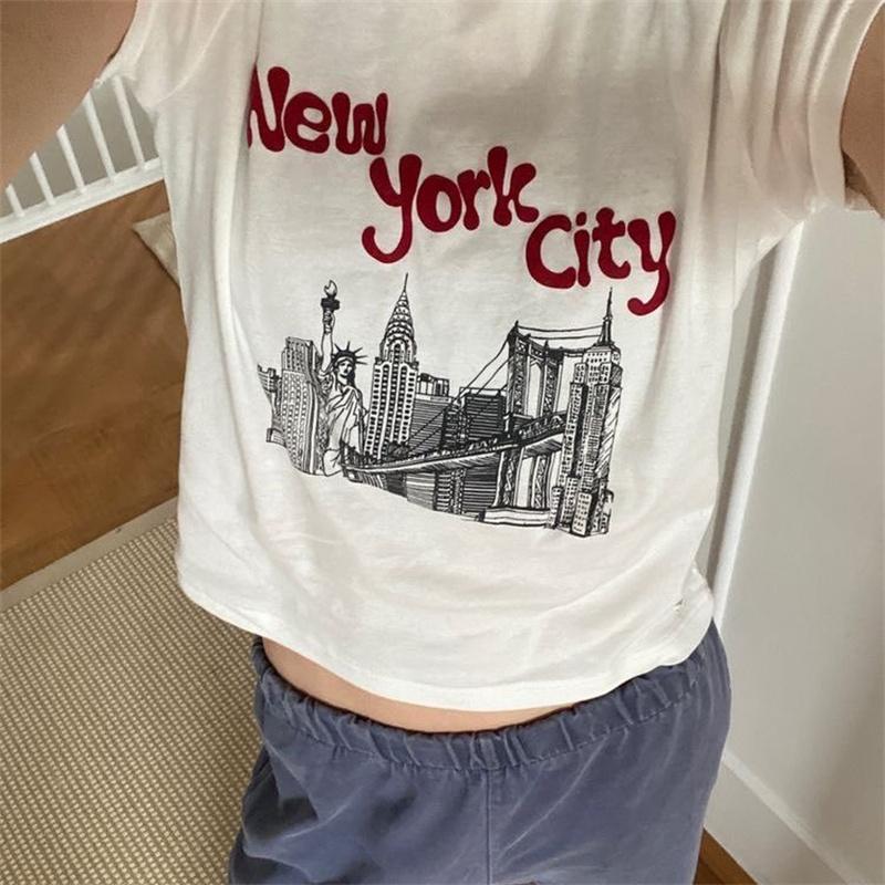 

Уличная Эстетическая детская футболка в стиле гранж, винтажная женская повседневная футболка с буквенным принтом и коротким рукавом, одежда Y2k, укороченный топ в готическом стиле для девочек в стиле эмо