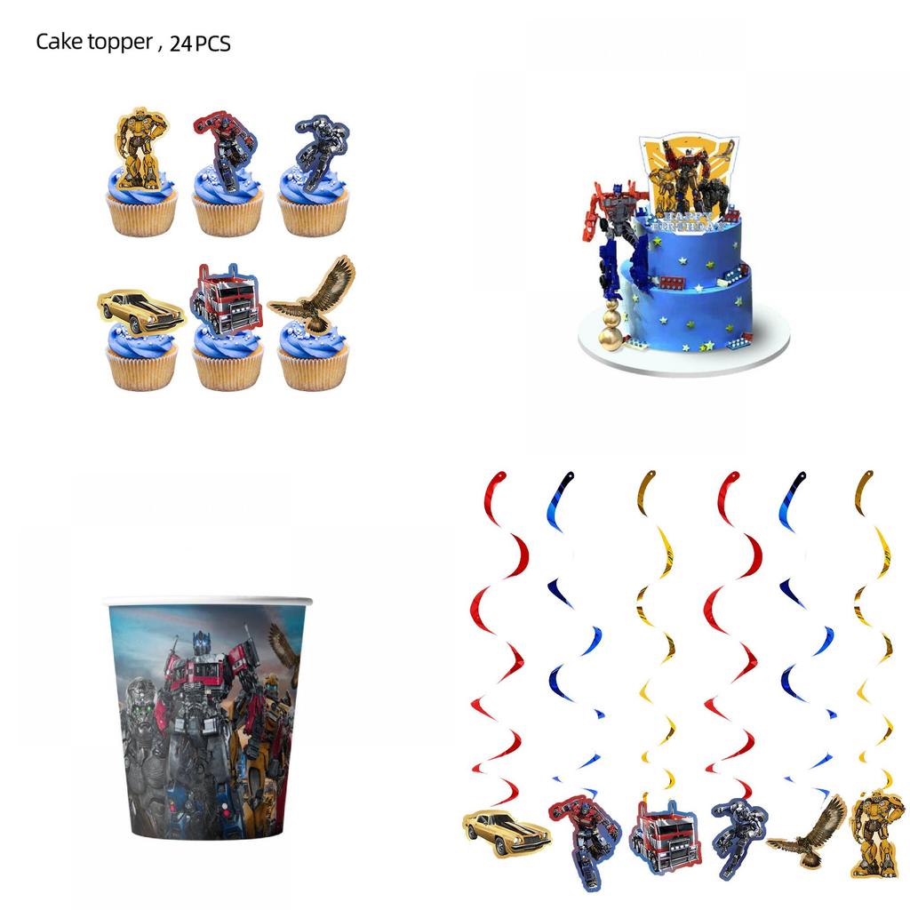 New Arrival Transformers Themed Party Supplies Decorate Your Party With Plastic Plates Paper Napkins And Tablecloth