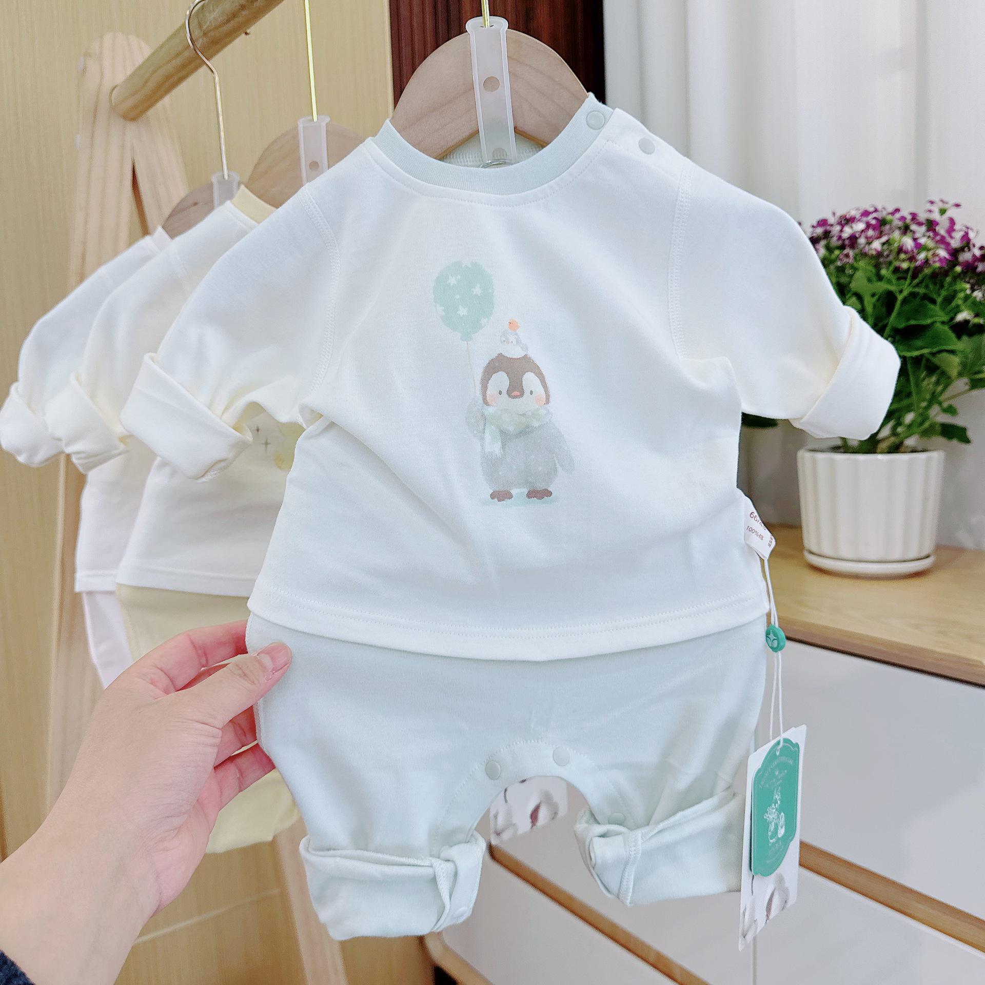

Infant & Toddler Spring Cotton Set: Moisture-Wicking, Sweat-Absorbent, Belly Protection for All Seasons Size 90