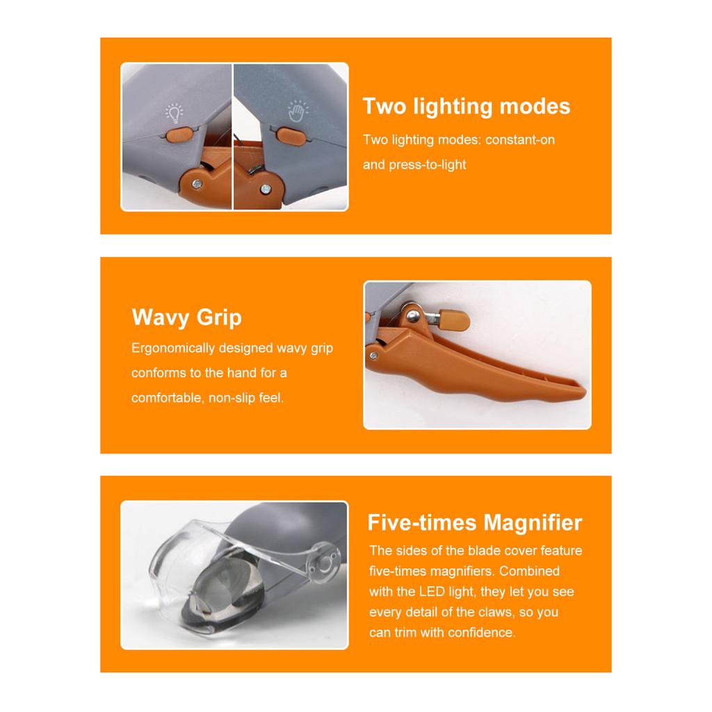 Dog Nail Trimmer 5X Magnification Cat Nail Clipper Dog Nail Clipper for Trimming Cats & Dogs Nails & Claws