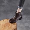 First Layer Cowhide Thick Heel Retro Short Boots Women's 2026 Autumn New Mother Shoes Single Boots Leather Versatile Fashion Boots
