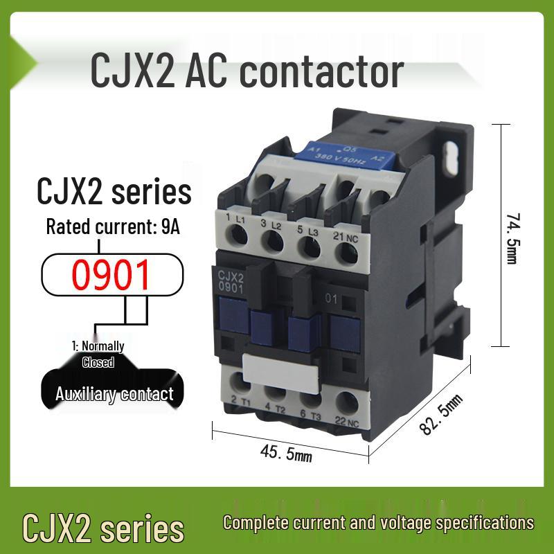 AC Contactor CJX2 Series: 1210, 0910, 1810, 2510, 3210 - Single-phase 220V, Three-phase 380V, 12A