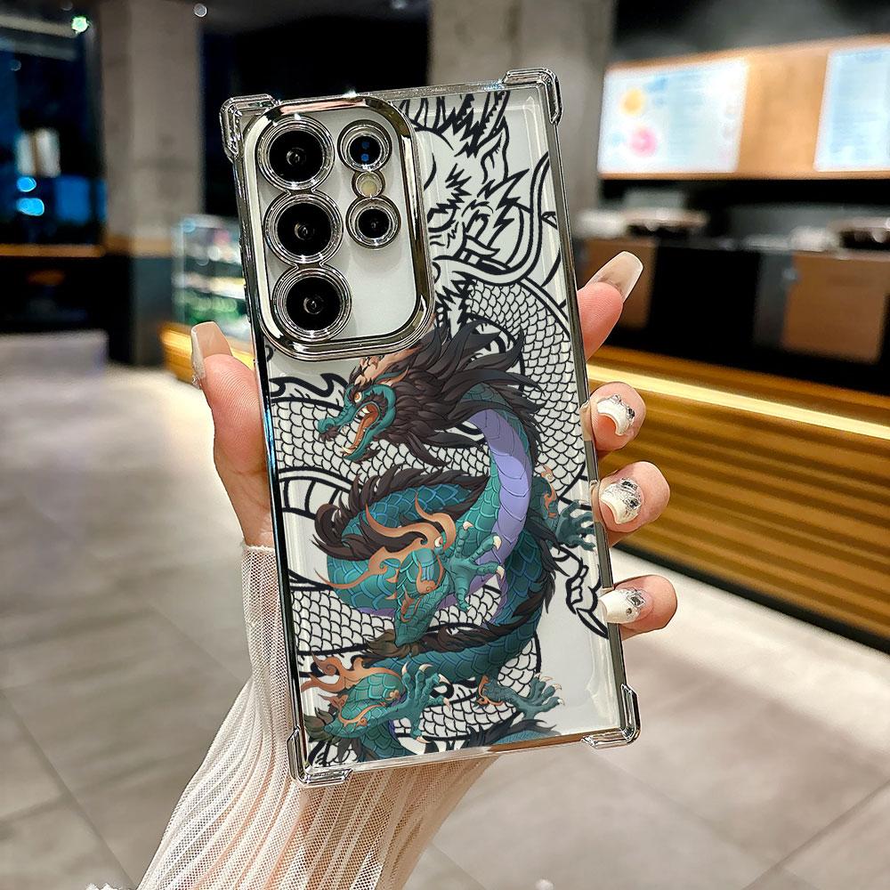 Coque For Galaxy S26 Ultra Fashion Dragon God Phone Case For Samsung S26 S25 S24 S23 S21 Ultra S20 FE S25 Plus 5G Silicone Cover