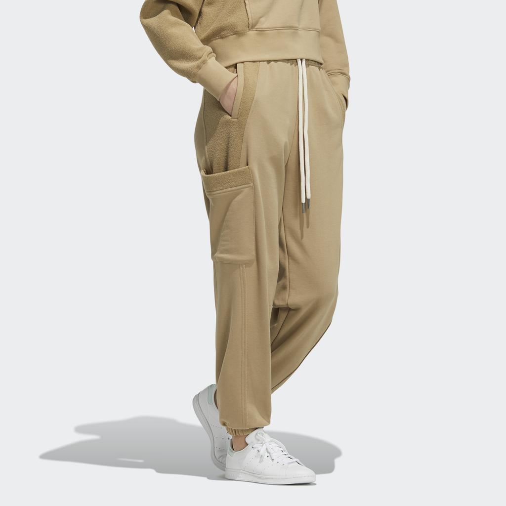 Adidas Originals Trefoil Co Pants 1 Casual Elastic Waist Cargo Knit Sports Pants Women Pants Khaki HC0319