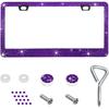 Bling License Plate Frame, Sparkly Rhinestone Car Tag Cover with Glittery Screw Caps, Stainless Steel Handcrafted Crystal Licence Plate Holder for