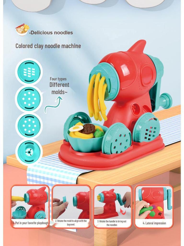 DIY Cake & Ice Cream Play Dough Noodle Maker Set - Clay Molds & Tools for Kids