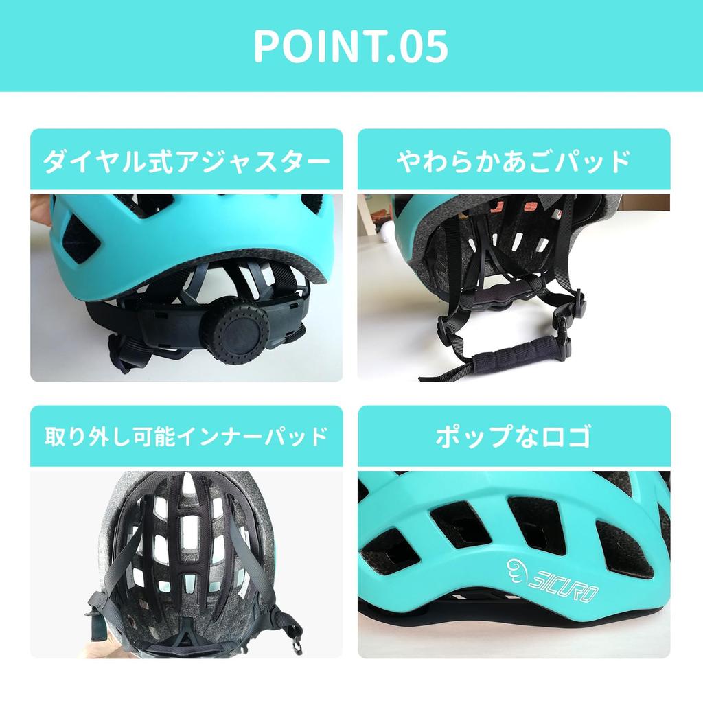 SICURO Children's Helmet, SG Certified, for Cycling, Juniors, and Women, Sports Helmet, Size M, for Children to Adults, 54-57cm (Turquoise)