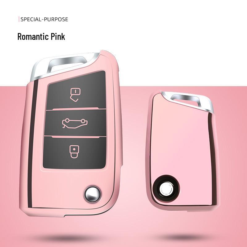 

Чехол для ключа Volkswagen для Tiguan, Golf 7, Lamando, Touran, Teramont, Lavida, Bora и Tanyue - ТПУ оболочка с пряжкой