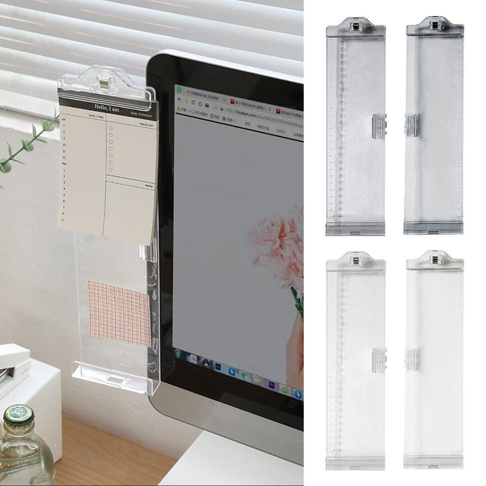 Multi-functional Transparent Monitor Memo Board With Clip Stable Computer Display Message Board Office Desk Note Board