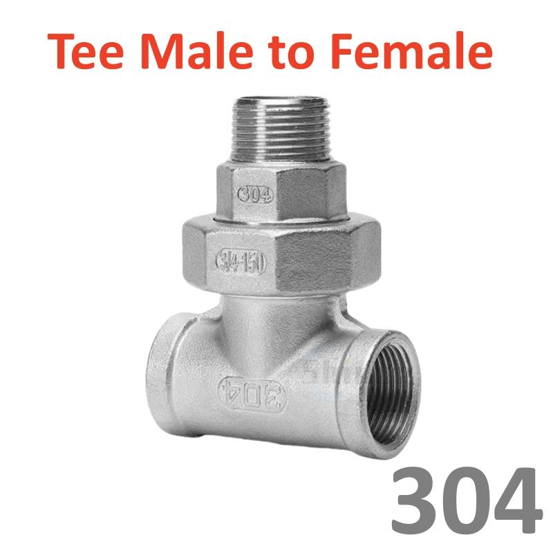 304 Stainless Steel Union Joint Coupling 1/4" 3/8" 1/2 3/4 1" BSP Female Male Thread Cast Pipe Fitting 3 Way Tee eblow connector