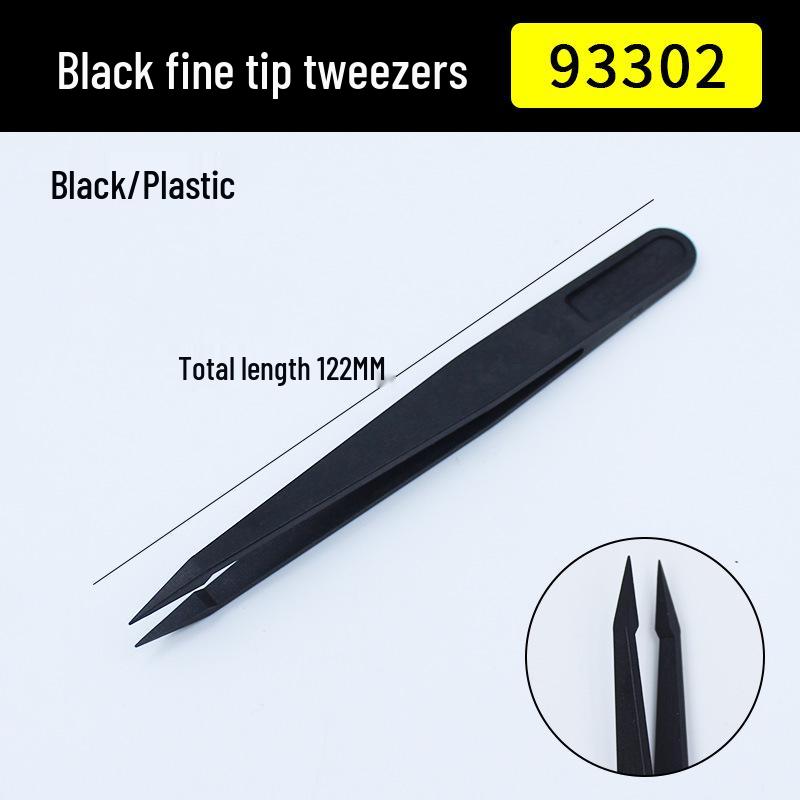 Insulated Anti-static Black Nylon Tweezers for Electronics Repair