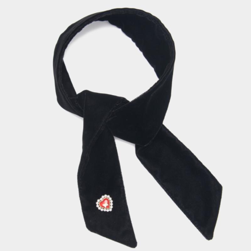 TATIANA Simple Velvet Short Scarf_NZ1131