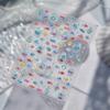 5D Pink Blue Bear Dessert Cake Pudding Candy Cane English Slogan Nail Art Stickers Cute Baby Bear Party Embossed Decals