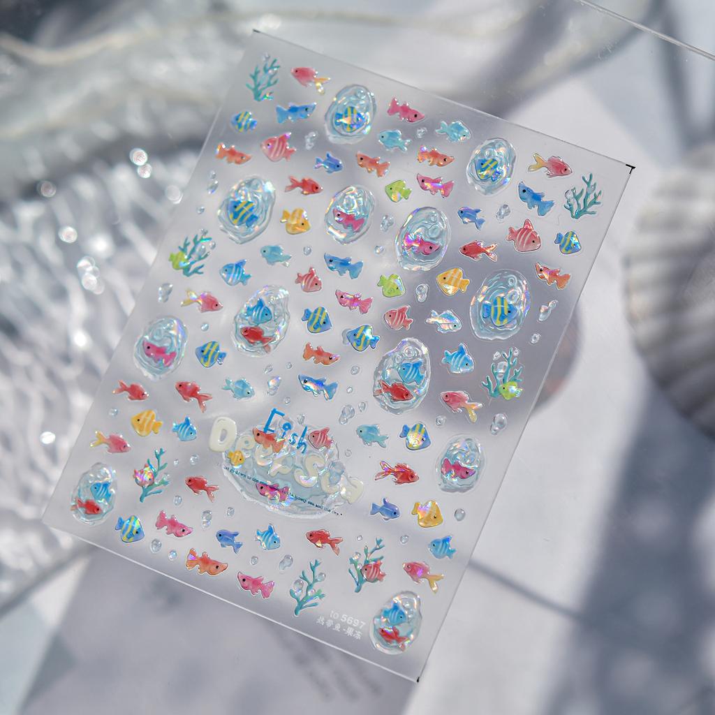 5D Pink Blue Bear Dessert Cake Pudding Candy Cane English Slogan Nail Art Stickers Cute Baby Bear Party Embossed Decals