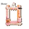 Wood Decorative Frame Halloween Photo Refrigerator Magnet, Ghost Pumpkin Magnetic Picture Holder, Wooden for Holiday Party Kitchen Cartoon Holders
