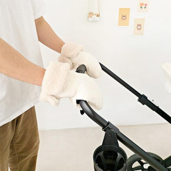 Luvas de Carrinho de Inverno Impermeáveis Quentes Manguito de Mão para Clima Frio à Prova de Vento Universais Mitones com Forro de Pelúcia para Bebê Pais Passeios Compras