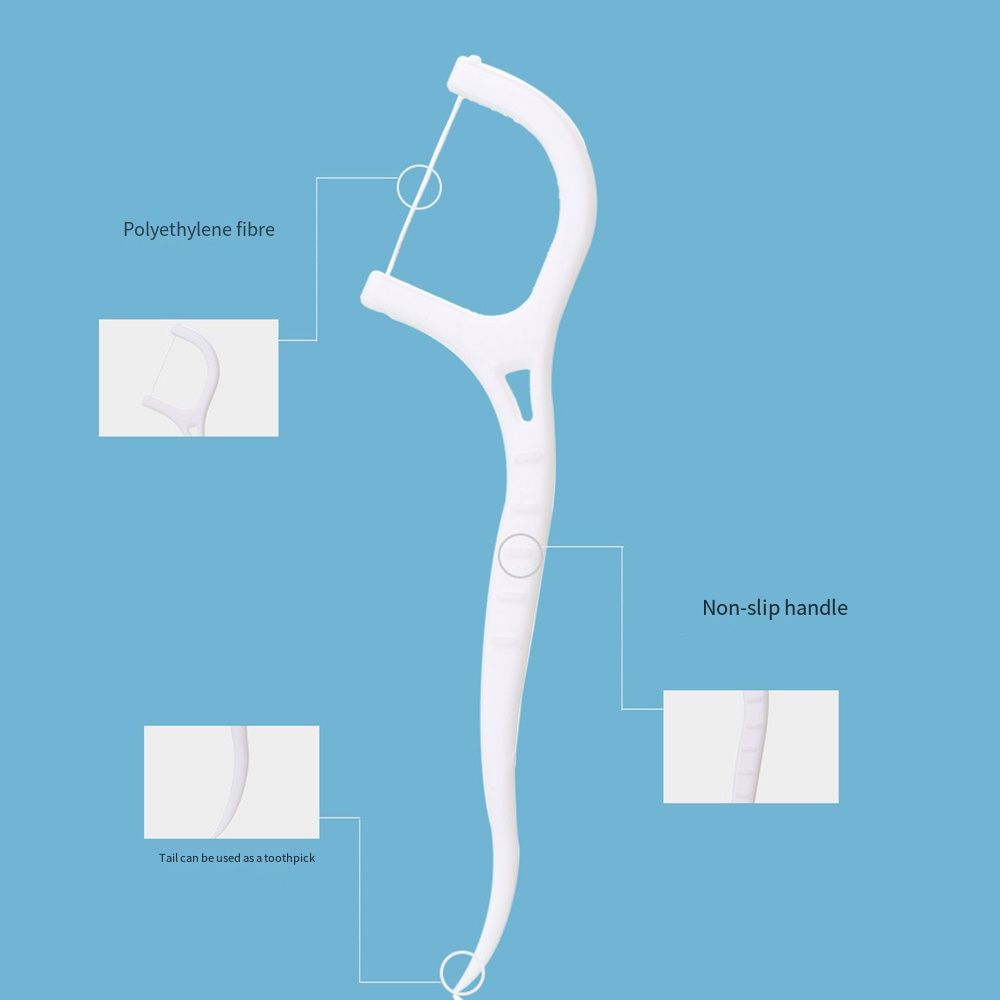 50/100 Pcs/Bag Flat Dental Floss Stick Disposable Interdental Brush Portable Dental Floss  Outdoors