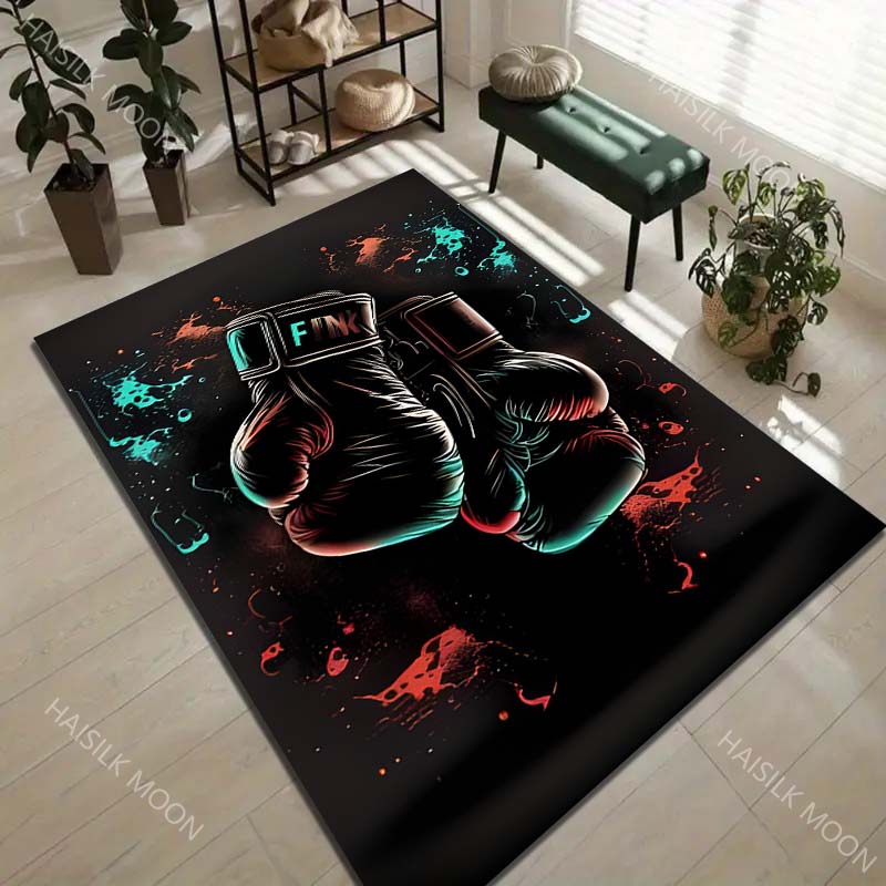 1PC Warrior and dragon, red theme Carpet for Living Room Bedroom Sofa Home Decor Rus Non-slip Floor Mat Luxury Gift