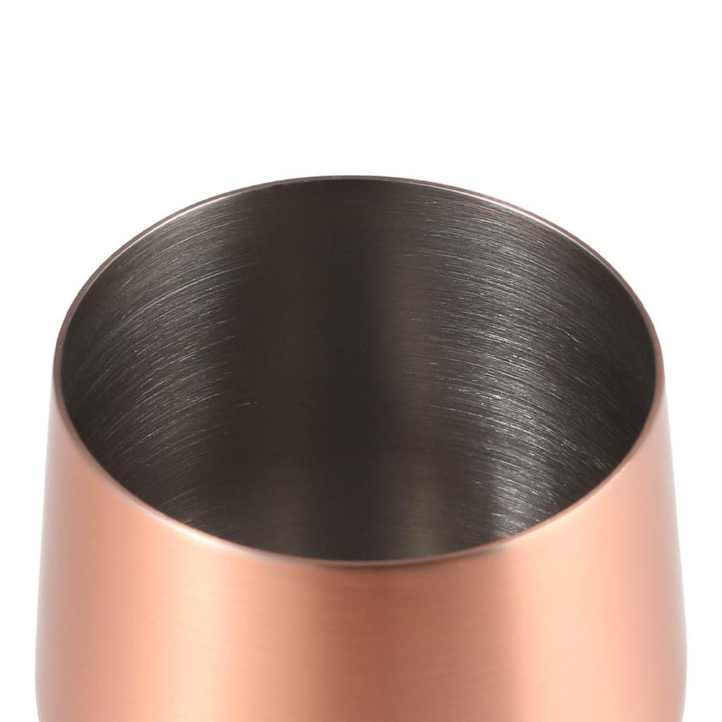 Dulton Wine Stainless Steel and Matte Timeless and Expressive Wine Height Diameter Glass, Copper, Placeless, Glass, 180mm, 74mm, Capacity 350ml,