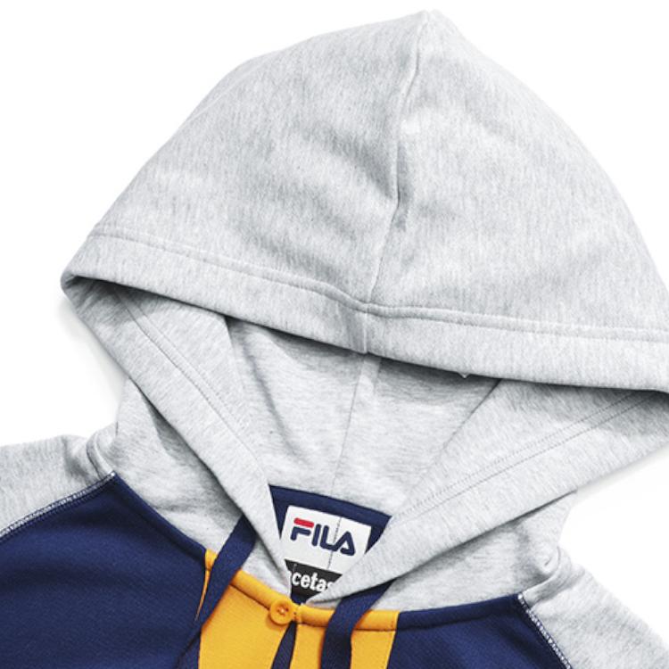Fila Fusion Color Block Logo Embroidered Loose Casual Hoodie Men Hoodies Dark-Blue T11M317204F-NV
