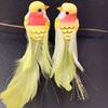 2/12Pcs Colorful Simulation Birds with Clip Statue Artificial Foam Feather Birds Landscape Decoration Birds Model
