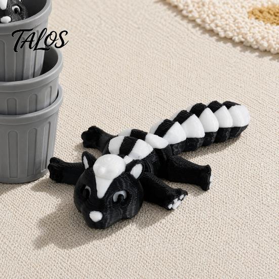 Fine Detail Animal Sculpture Ornament, 3D Printed Flexible Joints Movable Figures with Stacking Cylinders, Stackable Storage Cylinders Bendable