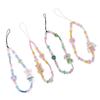 Short Phone Charm Beads Sling Mobile Phone Lanyard Dog Cartoon Beaded Phone Chain  Car Key