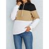 Women's Autumn and Winter Drawstring Colorblock Hoodie
