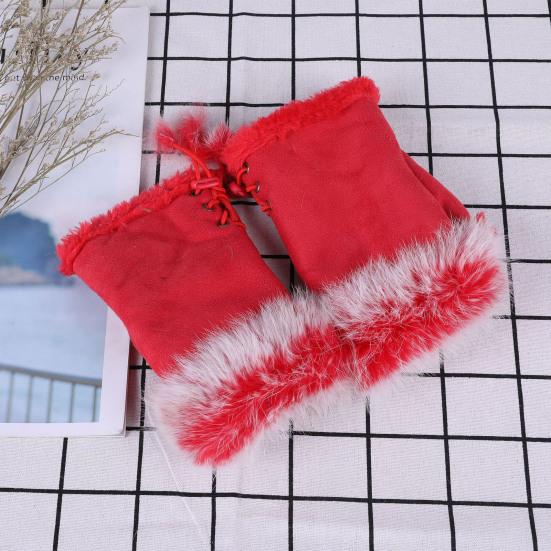 Women Fingerless Gloves Winter Suede Faux Fur Gloves Warm Fuzzy Half Finger Mittens for Women Girls Teens Writing Typing