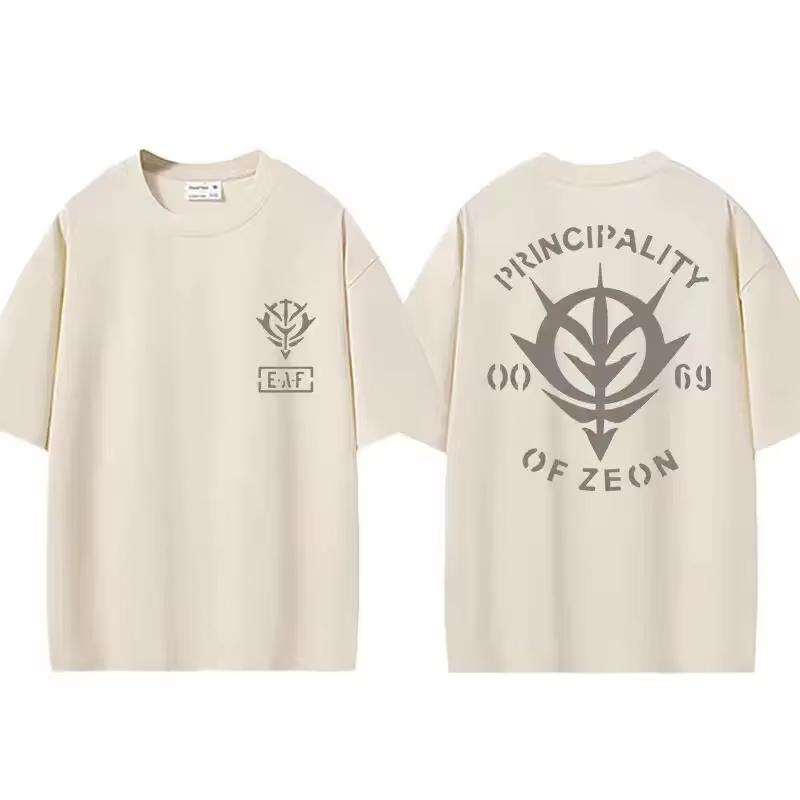 

Японское Аниме Gundam Футболка Char Aznable Zaku Империя Zeon Мужская Женская Хлопковая Футболка с Коротким Рукавом Дышащая Удобная 4XL