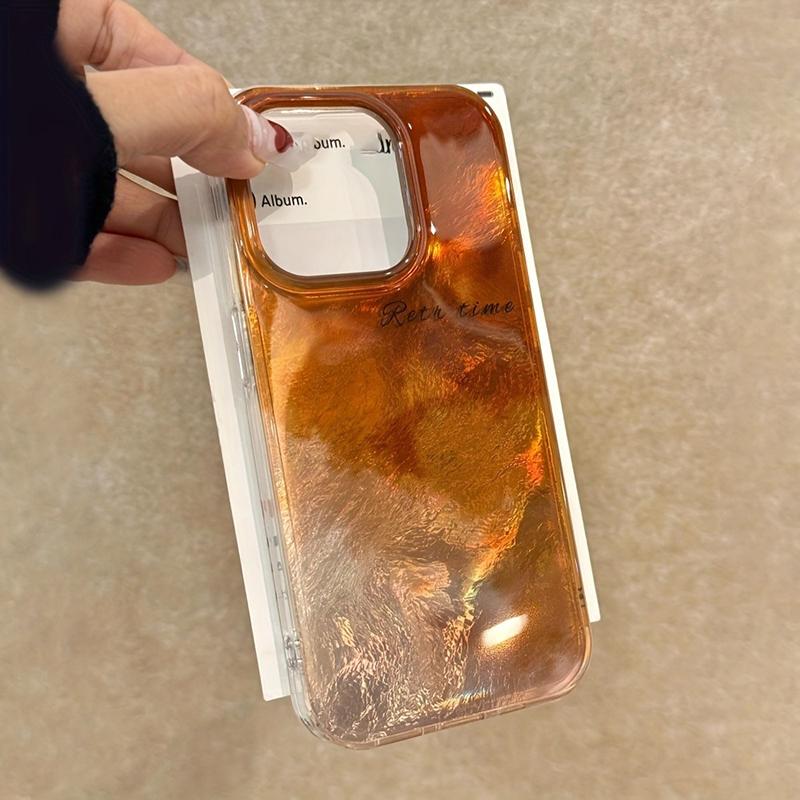 Gradient Orange English Vortex Pattern Phone Case For iPhone 17 16 15 14 13 12 11 Pro Max XS XR X 7 8 Plus Silicone Soft Cover