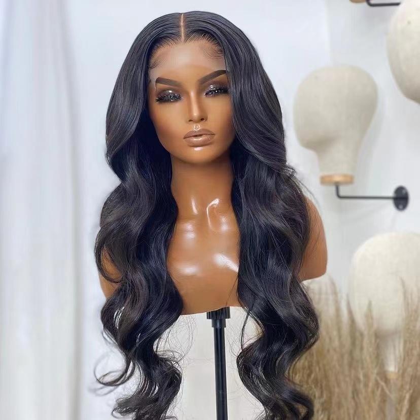 AIMEYA 13x6 Black Lace Wig Long Body Wave Synthetic Lace Hair Natural Hairline Daily Wear Wigs for Black Women 18/26Inches
