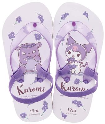 Skater Kids Beach Sandals Kuromi Flower Art Sanrio 17cm SDBE17-A