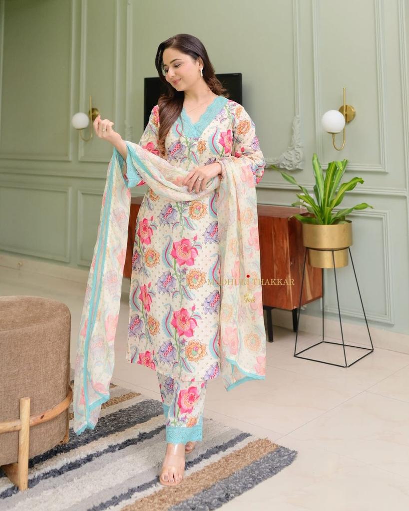 Bollywood Top Tunic Kurta Pant Dupatta Set Indian Women Designer Salwar Suit Kurti Dress