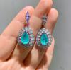 Jewelry Imitation Emerald, Colored Treasure Earrings, Retro Earrings, Earrings, And Jewelry.