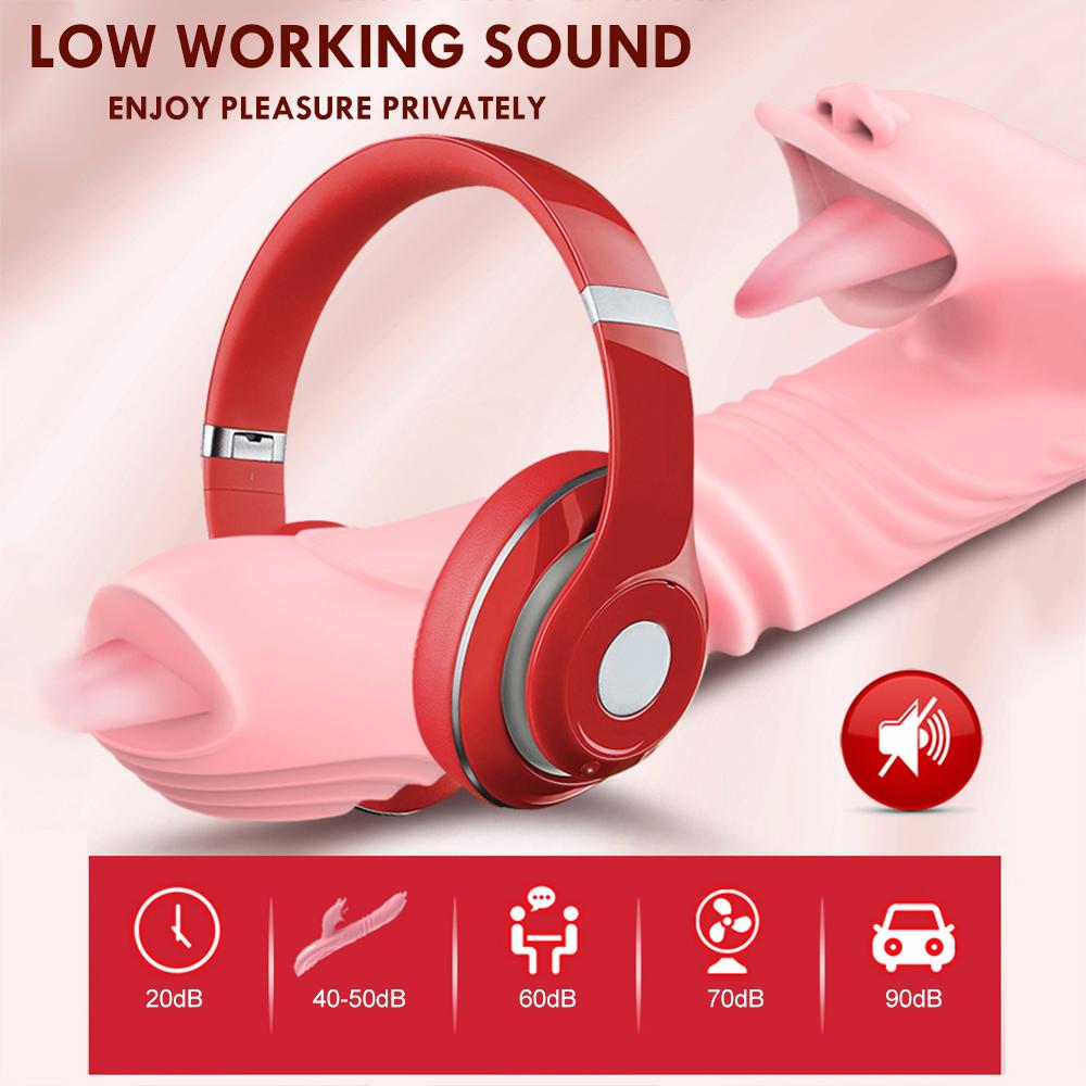 Doppel Zunge Cunnilingus Vibrator Teleskop Rotierenden Dildo Heizung Vagina Klitoris Stimulieren Vibrator Erwachsene Sex Spielzeug für Frauen