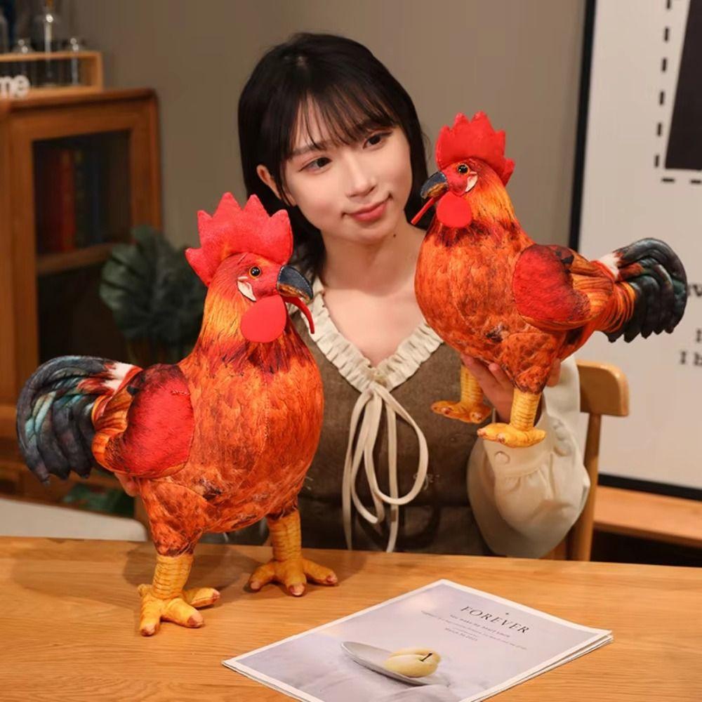 30/48cm Simulation Rooster Plush Toys Cute Game Stuffed Doll Chicken Stuffed Toy Room Decor