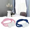 1 Pair Magnetic Curtain Tiebacks, Woven Rope Beaded Curtain Holders, Decorative Drapery Holdbacks for Living Room Bedroom