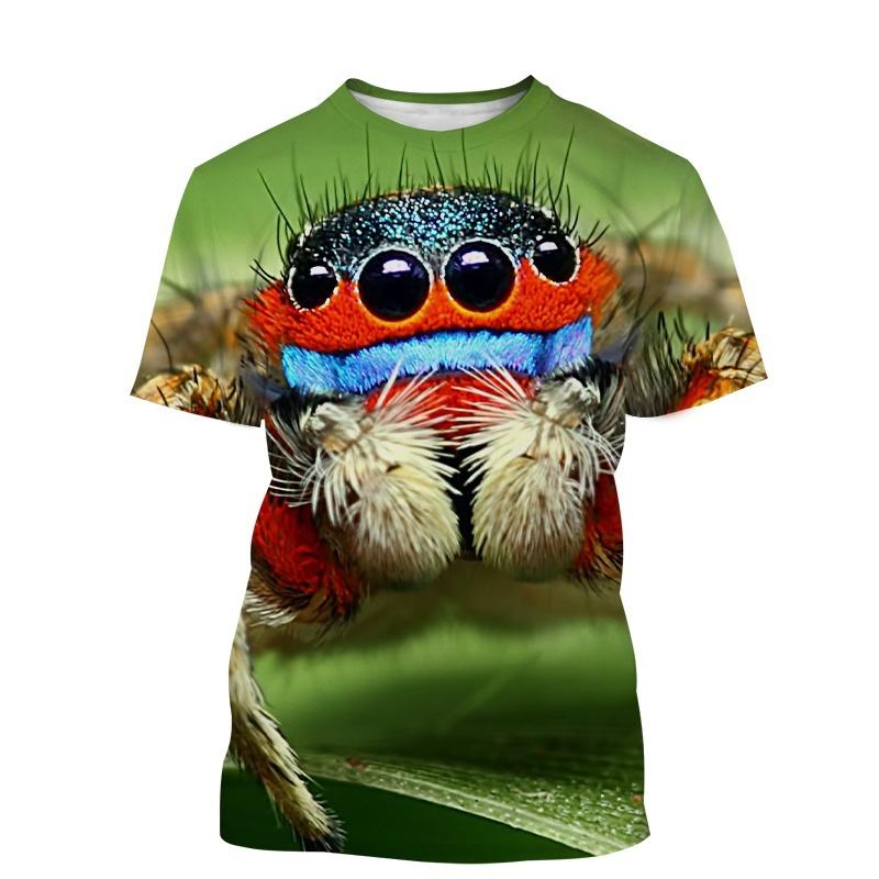 Fashion Insect Spider T Shirt For Men Animal Pattern Short-sleeved T-shirt Funny Casual Streetwear Summer Tops Cool Tee Shirt