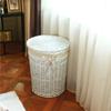 Bambusový košík Přírodní materiál Ručně tkaný Ratan Oblečení Víceúčelový