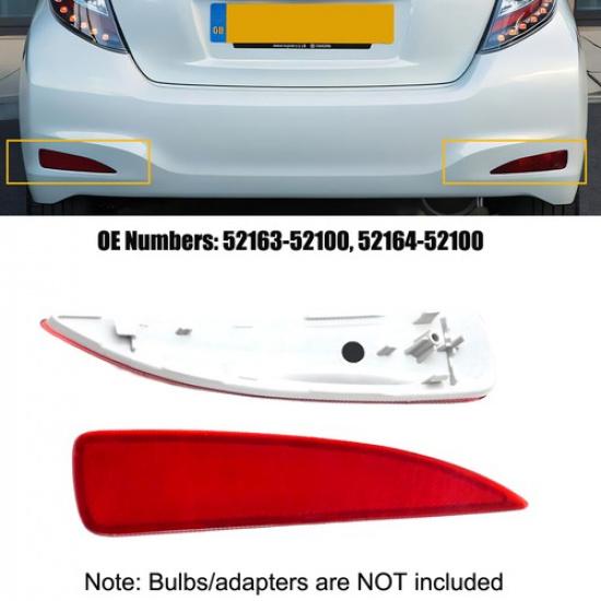 2PCS Left Right Rear Bumper Red Reflector For 2012-2014 Toyota Yaris 52164-52100
